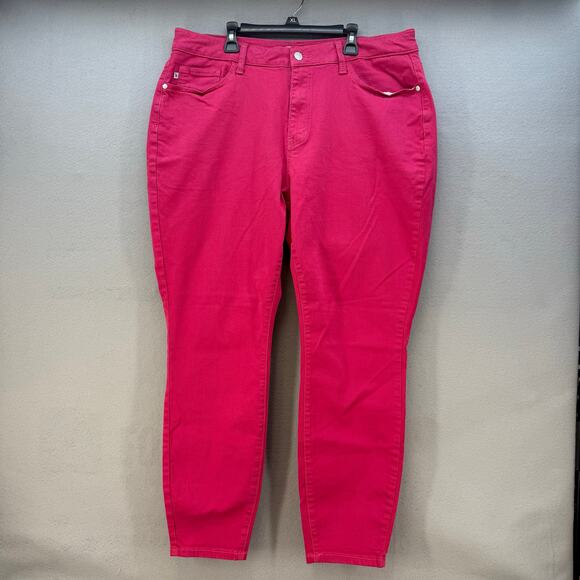 Judy Blue Denim - Judy Blue Jeans Women 18W Bright Pink Skinny Fit Summer Preppy Normcore